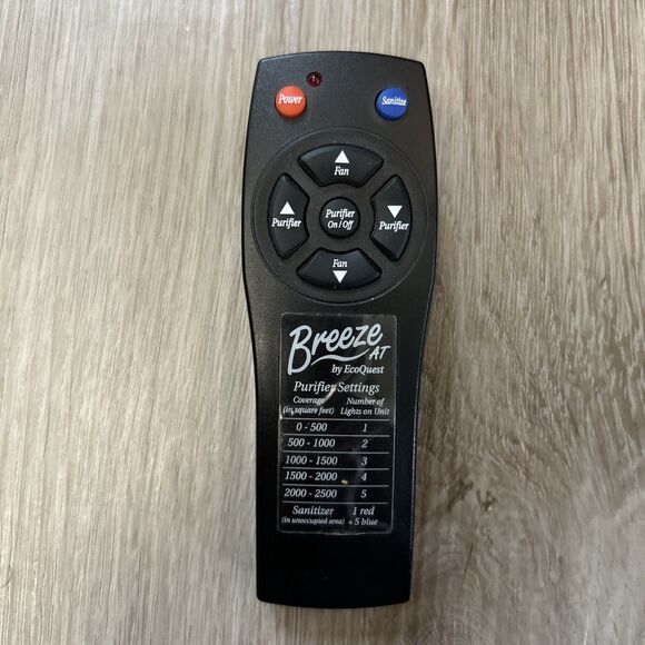 Breeze AT Ecoquest Air Purifier Remote Control OEM Genuine Replacement Tested - Picture 1 of 6